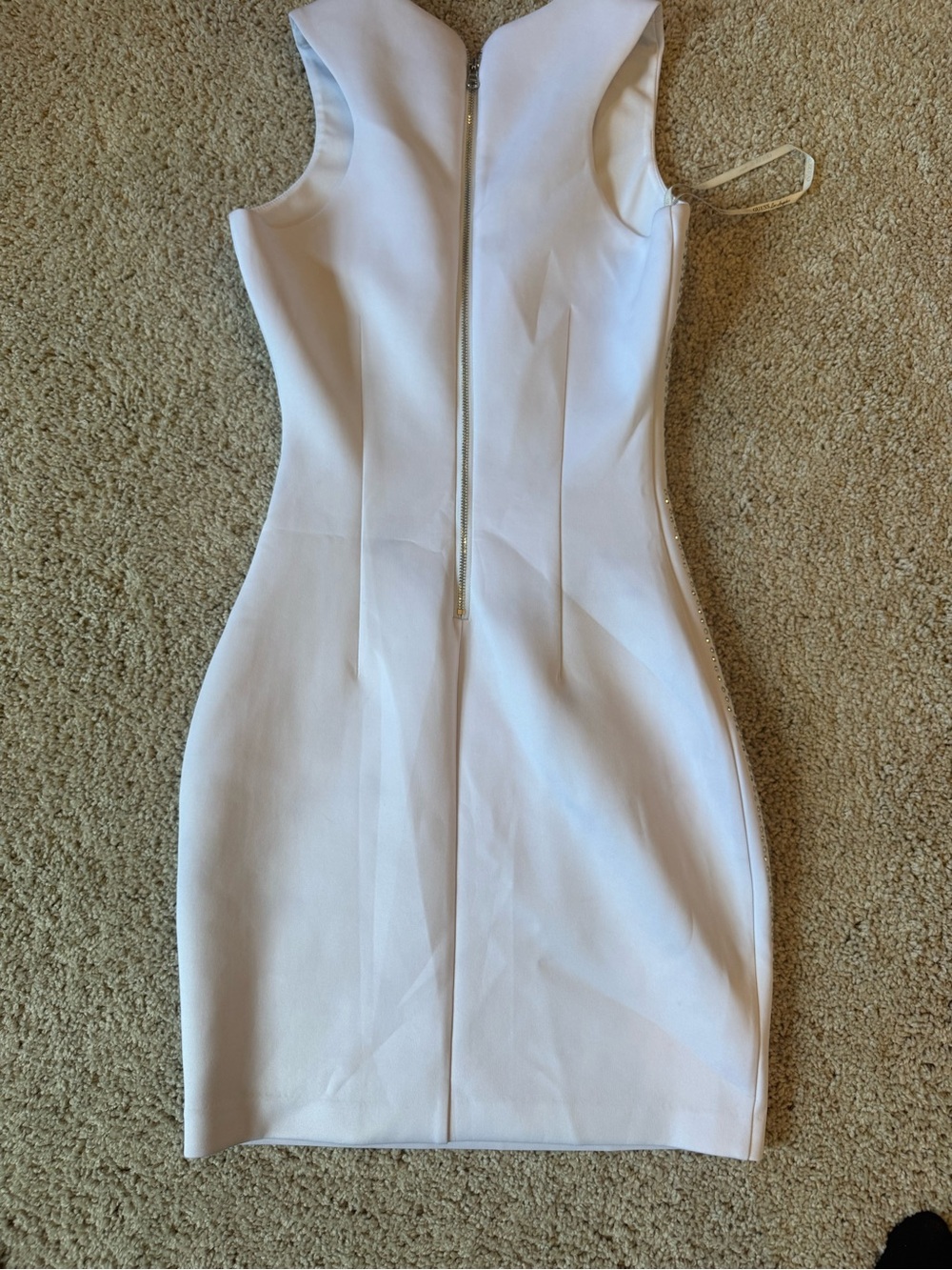GUESS White Studded Sleeveless Bodycon Mini Dress - Picture 4 of 4